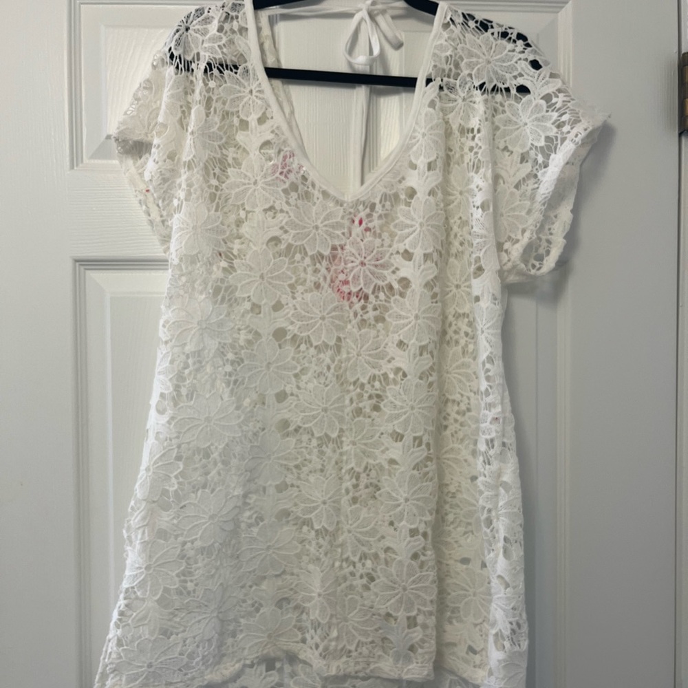 🤍 White Lace Pool/Swim Suit Cover, Size L - Picture 4 of 4